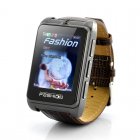 Watch Mobile Phone Smooth Operator with genuine leather strap and 1 8 inch touchscreen