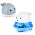 Water Spray Bath Toy Whale Shape Led Light Music Water Spray Ball Baby Bath Water Induction Toy Water jet whale  white    universal base