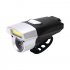 Waterproof COB USB Rechargeable LED Cycling MTB Bike Bicycle Head Light Tortch Lamp black silver head 112g