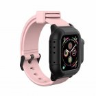 Waterproof Case for Apple Watch Band 4 iWatch Bands Silicone Strap 44mm 40mm Bracelet Smart Watch Accessories  Pink 40MM
