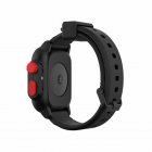 Waterproof Case for Apple Watch Band 4 iWatch Bands Silicone Strap 44mm 40mm Bracelet Smart Watch Accessories  Black red 44MM