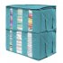 Waterproof Clothing Storage Box With Transparent Window Foldable Dust proof Organizer blue