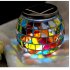 Waterproof Crystal Glass Solar Powered Mosaic Glass Color Changing Table Lamp LED Lights