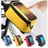 Waterproof Cycling Bike Bicycle Front Frame Tube Shock Absorption Padded Bag Case for Cell Phone Pomegranate red 4 2 inch