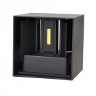 Waterproof Dimmable Aluminum Shell Wall Lamp for Outdoor Lighting White light_BD80 square cover black shell 12W