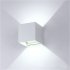 Waterproof Dimmable Aluminum Shell Wall Lamp for Outdoor Lighting White light BD80 square cover white shell 12W