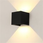 Waterproof Dimmable Aluminum Shell Wall Lamp for Outdoor Lighting warm light_BD80 square cover black shell 12W
