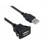 Waterproof Flush Mount USB Dock Adapter Dashboard Pan USB 3 0 Port Male to Female Extension Cable for Car Motorcycle