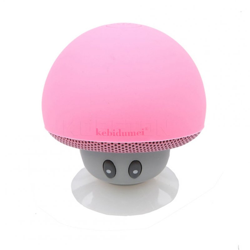 Waterproof Mini Wireless Bluetooth-compatible  Speaker Portable Mushroom-shaped Speaker Rechargeable Hands Free Music Player pink