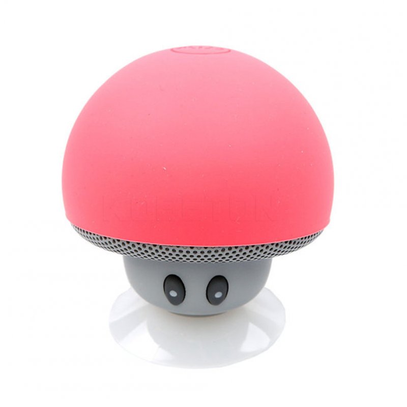 Waterproof Mini Wireless Bluetooth-compatible  Speaker Portable Mushroom-shaped Speaker Rechargeable Hands Free Music Player Red