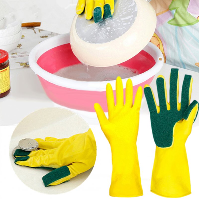 Waterproof Scrub Glove Dish Washing Cleaning