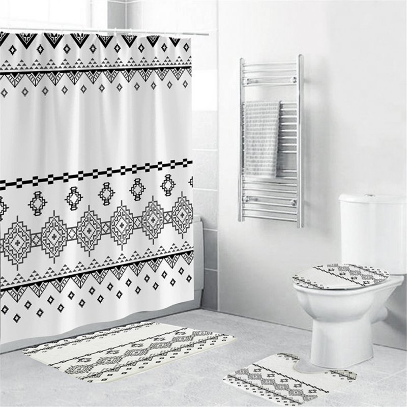 Waterproof Shower  Curtain 180*180cm Non-slip Rug Toilet  Lid  Cover Bath  Mat For Bathroom yul-1643 bohemian geometry