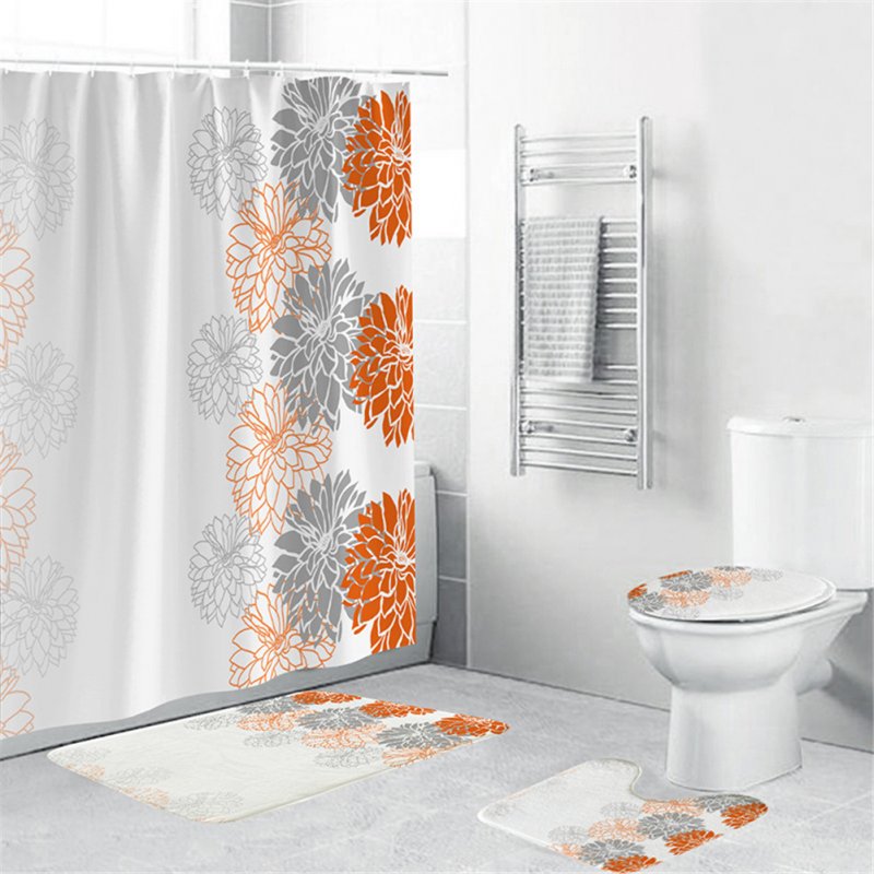 Waterproof Shower  Curtain Home Bathroom 3d Digital Dahlia Printing Drapes yul-1694-Dahlia_180*180cm