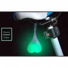 Waterproof Silicone Bicycle Taillight Rear Lights Heart Shape Night Warning LED green