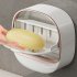 Waterproof Soap Dish With Drainage Box Soap Dish Wall Mounted Self Adhesive Clamshell Storage Box No Drilling Installation Soap Dish For Keep Soap Bars Dry crea