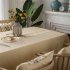 Waterproof Table  Cloth Decorative Fabric Embroidery Table Cover For Outdoor Indoor Beige stone embroidery 135 180
