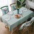 Waterproof Table  Cloth Decorative Fabric Embroidery Table Cover For Outdoor Indoor Green flower embroidery 135 180cm