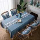 Waterproof Table  Cloth Decorative Fabric Embroidery Table Cover For Outdoor Indoor Blue stone embroidery 135 135cm