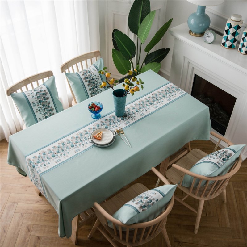 Waterproof Table  Cloth Decorative Fabric Embroidery Table Cover For Outdoor Indoor Green stone embroidery_135*100cm