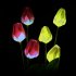 Waterproof Tulip Solar Powered LED Garden Lights  3 Led Solar Path Lights for Patio Deck Driveway Garden Christmas Party Wedding 