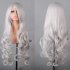 Wavy Hair Cosplay Long Wigs for Women Ladies Heat Resistant Synthetic Wig silver white