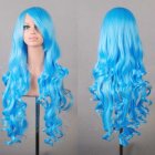 Wavy Hair Cosplay Long Wigs for Women Ladies Heat Resistant Synthetic Wig Aqua blue