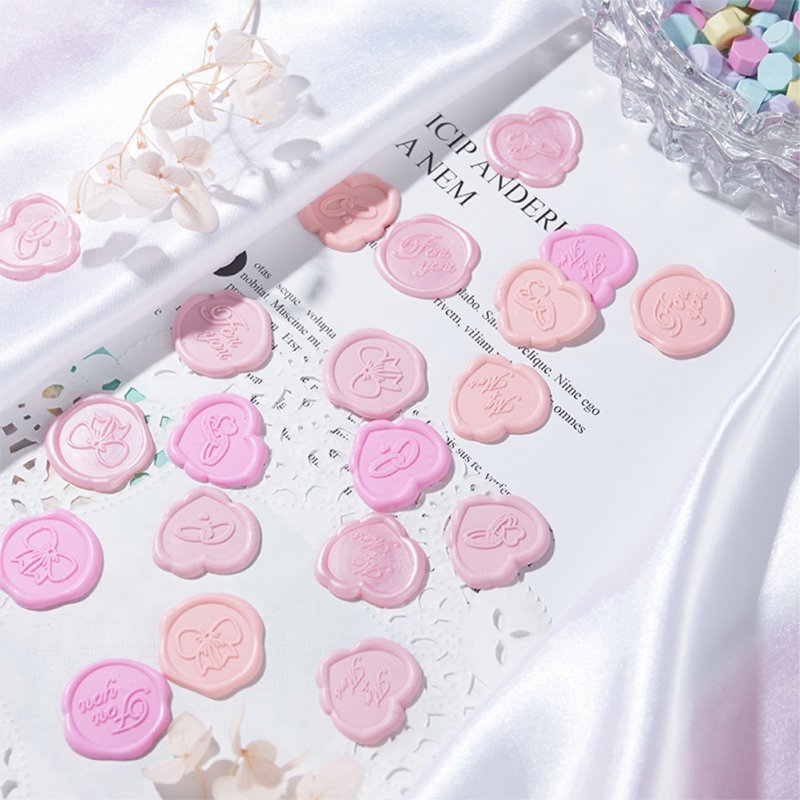 Wax Seal Stickers DIY Metallic Lignt Gold Self-Adhesive Stickers Wedding Invitation Envelope Seal Stickers 20 Pcs Pink