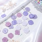 Wax Seal Stickers DIY Metallic Lignt Gold Self-Adhesive Stickers Wedding Invitation Envelope Seal Stickers 20 Pcs Pink and purple