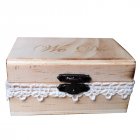 We Do Rustic Wooden Wedding Ring Bearer Box Creative Lace Decorated Lockable Ring Holder Box 10 * 6 * 5cm