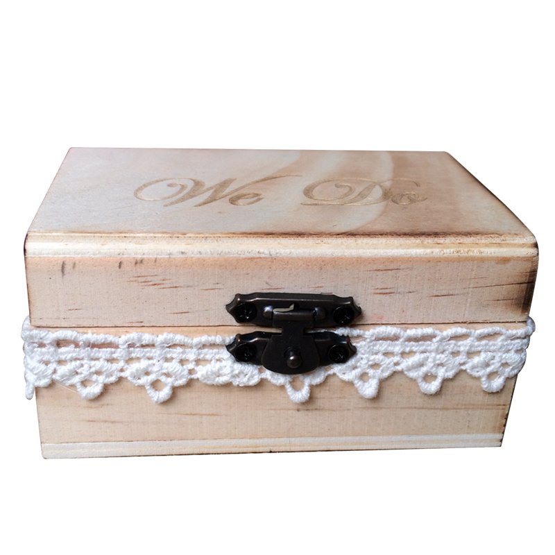 Rustic Wedding Ring Box Vintage Wooden Holder Creative We Do Ring Bearer Box 