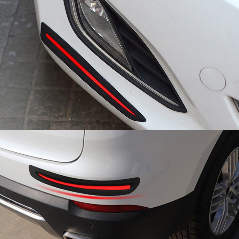 Carbon Fiber Car Bumper Scuff Protector Anti-Scratch Strips Sticker Auto Body Protector 