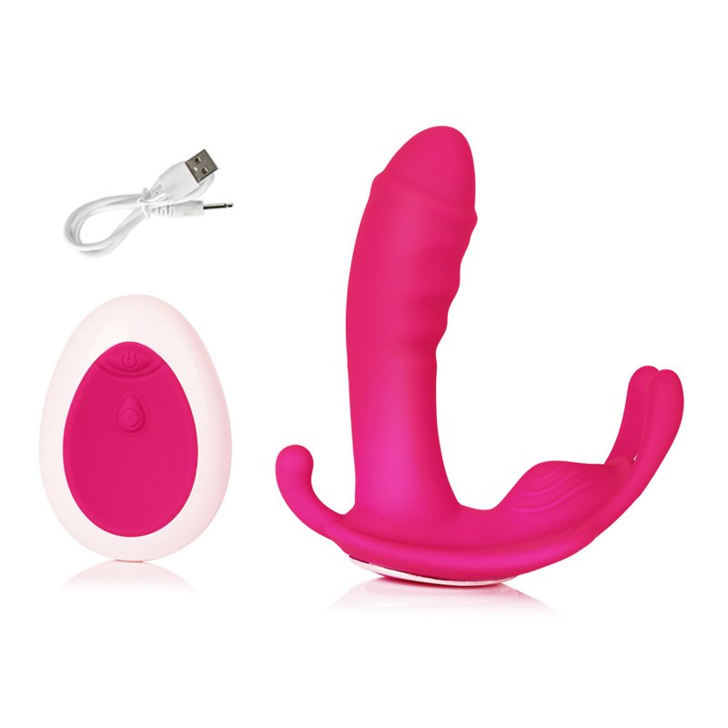 Wearable Massager Wearable Sex Toy For Women, For Ladies Invisible Vibrator Waterproof Powerful Vibration, USB Rechargeable Wireless Remote Control rose Red