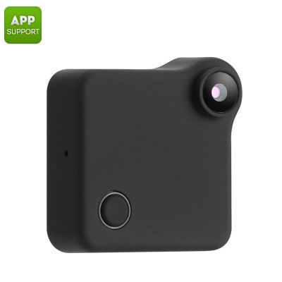 Продайте скидку Wearable Mini WiFi Camera - разрешение 720p, обнаружение движения, датчик CMOS, поддержку приложения, слот для SD-карт на 32 ГБ, 90-градусный, 600 мАч