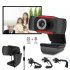 Web Cam Automatic White Balance 720P Webcam Camera for Laptops Desktops Android Tv black