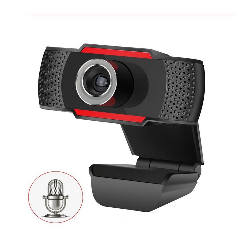 Web Camera HD Built-In Sound-absorbing Microphone Manual Focusing Computer Camera Webcams  black