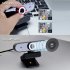 Webcam HD Web Camera Web Cam Video Chat Recording Camera Usb with HD Mic with Microphone For PC Computer black