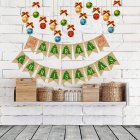 Welcome Baby Home Back Banners Supplies Happy Birthday Decorations Diy Letters Linen Pull Flags Heart Pineapple Sun Decorations Double row Merry Christmas linen swallowtail flag