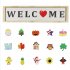 Welcome  Sign Door Hanging Board Wooden Home Decorative Ornaments With Replacable Accessories JM00472 welcome