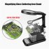 Welding Tools With 3X 4 5X 25X Magnifying Glass 3 Hand Clamp Illuminated LED Clip Holder Soldering Iron Stand For Welding Repairing 7026 black