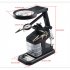 Welding Tools With 3X 4 5X 25X Magnifying Glass 3 Hand Clamp Illuminated LED Clip Holder Soldering Iron Stand For Welding Repairing 7026 black