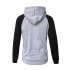 Wen and Women Couple Hooded Black and White Loose Pullover Shirt Light gray KING M