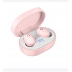 Wireless Earphone for IOS Android Cellphones Bluetooth V5.0 LED Display With Charging Bin Power Bank  pink