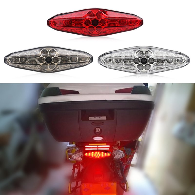 Universal LED Taillight Mesh Grill Brake Stop Lamp Motorcycle Light Plate Warning Light 
