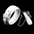 White Leather Bondage Harness Fetish Slave Collar Chain Leash Neck Corset Sex Adult Collars Restraints Bdsm Sex Toys C