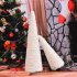 White Snow Flower Flannelette Christmas Tree Shape Decoration for Home Tabletop 28cm high