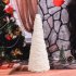 White Snow Flower Flannelette Christmas Tree Shape Decoration for Home Tabletop 28cm high