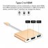 White USB 3 1 Type C Data Cable to HDMI USB HUB  Type C Charging Laptop Adapter Gold