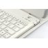 White iPad Leatherette Case with Spill proof Removable Bluetooth Keyboard