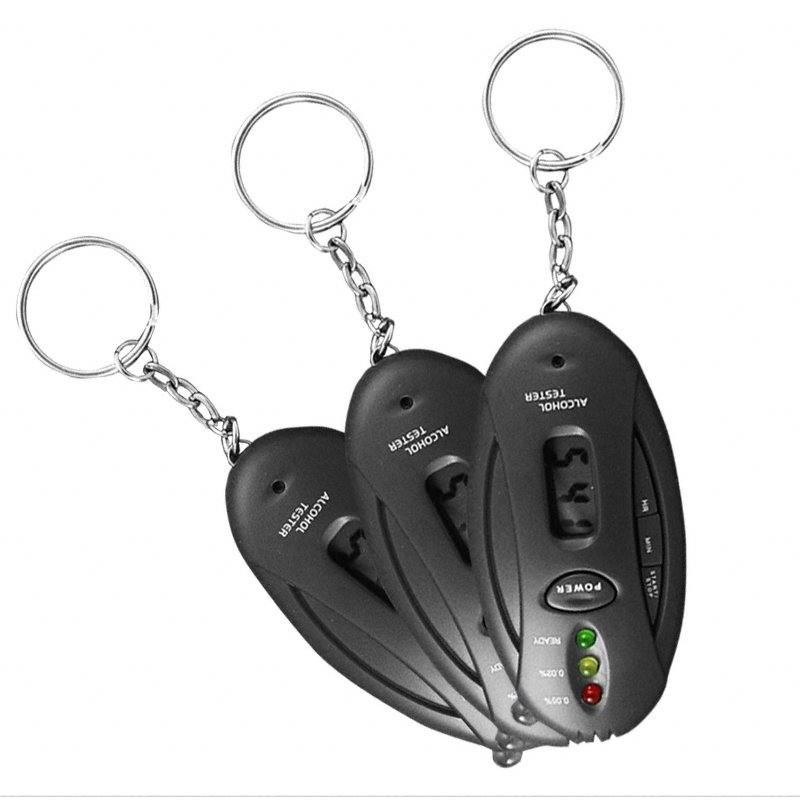 10pcs+ Breathalyzer Alcohol Tester Keychain + Flashlight