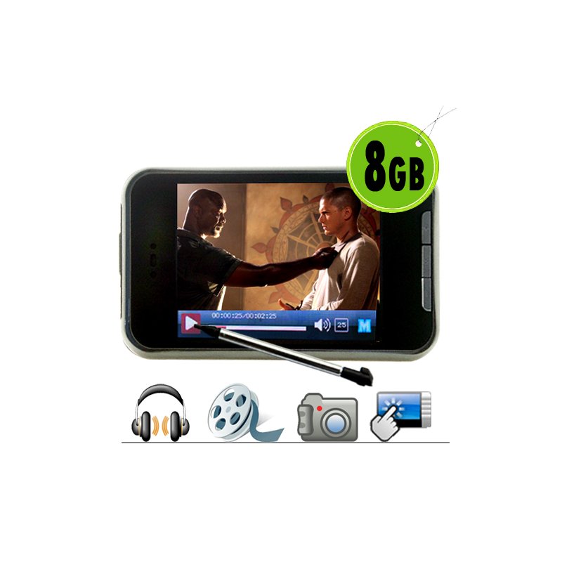 8GB Touch Screen MP4 Player with Video Camera
